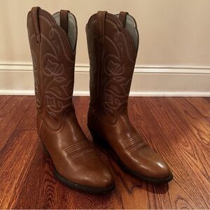 Ariat Haritage R Toe Western Boot Brown/Teal 7B